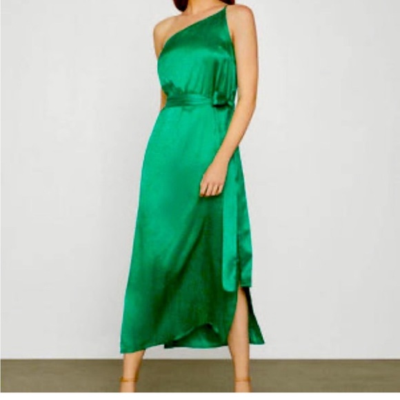 BCBGMaxAzria Dresses & Skirts - BCBG MAX AZRIA One Shoulder Belted Midi Dress - S/6 - NWT